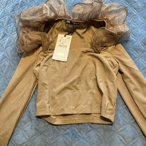 Zara blouse with chiffon detail!